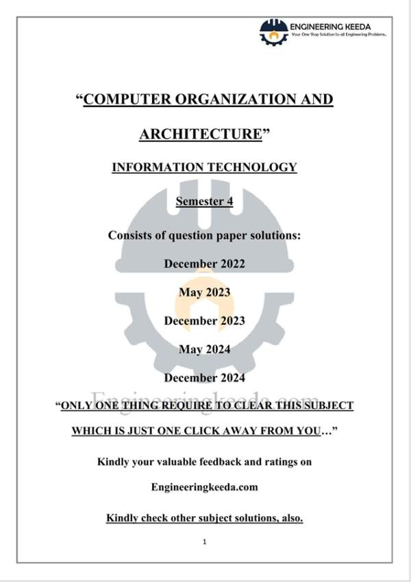 COMPUTER ORGANIZATION AND ARCHITECTURE